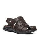 Sandália Pegada Masculina em Couro Cravo