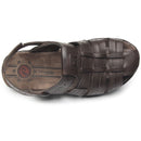 Sandália Pegada Masculina em Couro Cravo