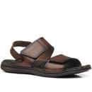 Sandália Pegada Masculina em Couro Pinhão