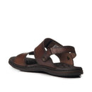 Sandália Pegada Masculina em Couro Pinhão