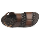 Sandália Pegada Masculina em Couro Pinhão