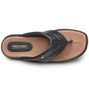 Chinelo Pegada Feminino em Couro Preto