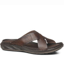 Chinelo Pegada Masculino em Couro Pinhão