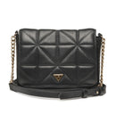 Bolsa Pegada Tiracolo em Couro Preto Pequena