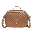 Bolsa Pegada Tiracolo em Couro Camel Média