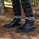 Coturno Pegada Masculino em Couro Preto